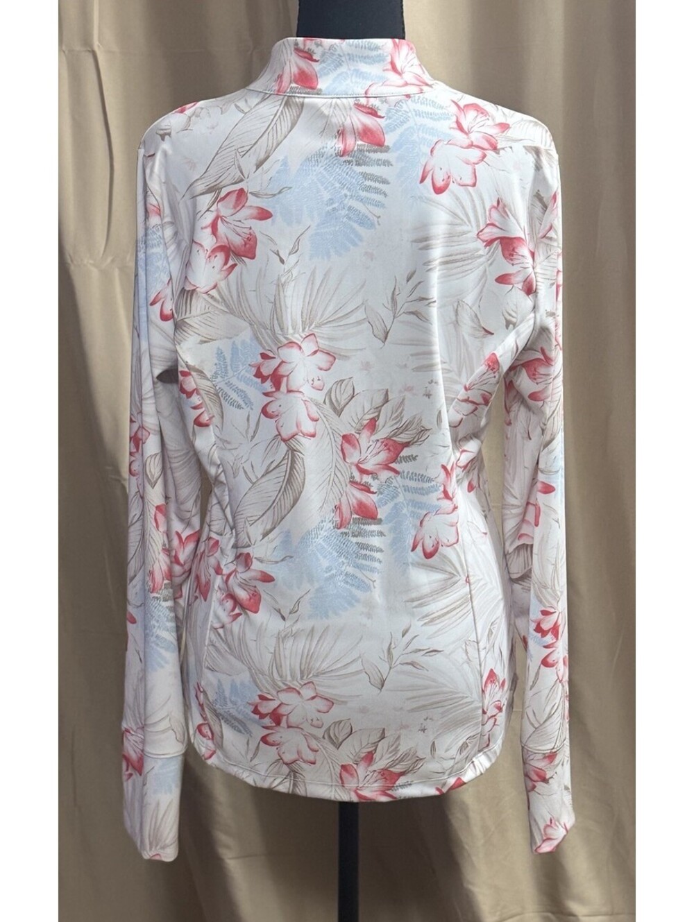 Tommy Bahama Everyday Active Floral 1/4 Zip Pullover – Women’s Large - Picture 2 of 6